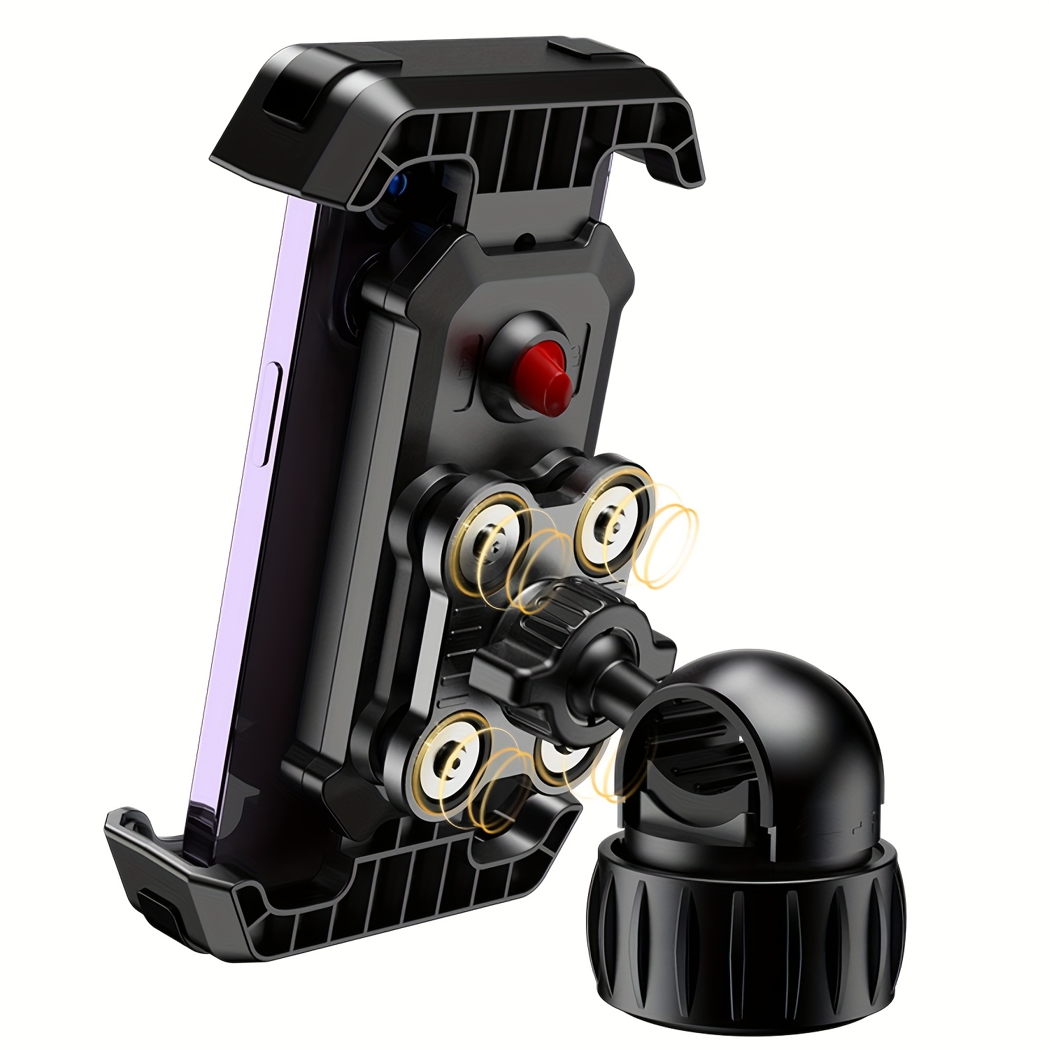 30s Motorcycle Phone Mount - Pro Anti-vibration Handlebar Clamp For 4-7" Phones, 360° Fit Adventure/touring Bikes, Without Battery