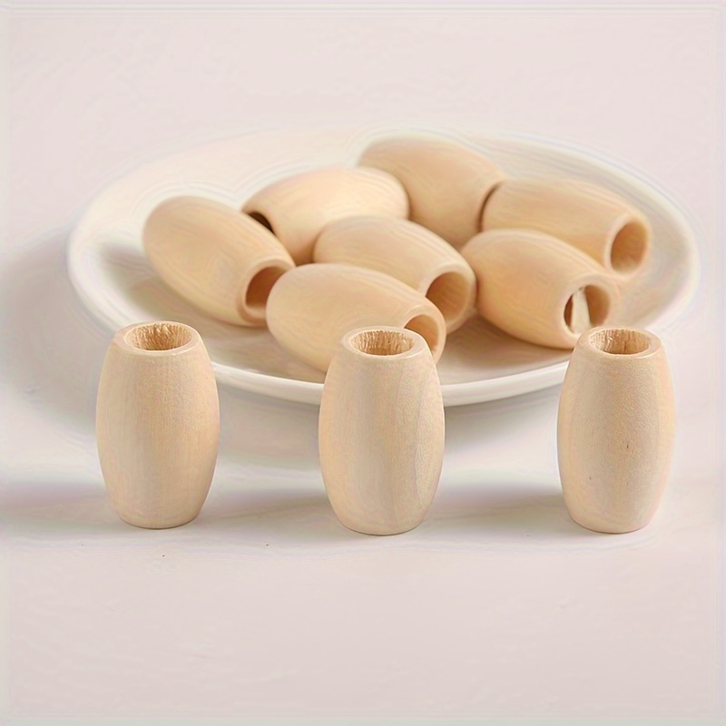 

20pcs 30*20mm Oval Wooden Loose Beads With Large Hole For Diy Jewelry Making Accessories
