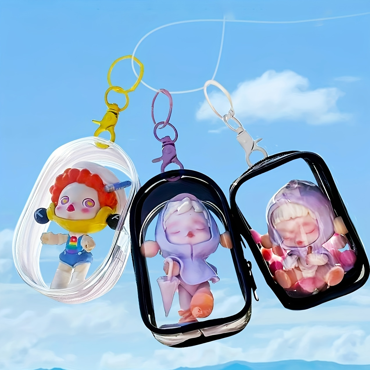 Transparent Dust-proof Storage Pvc Doll Doll Hanging Bag Doll Storage Bag. Going Out Doll Display Bag. Suitable For Storing Dolls Hand-made Plush Dolls (dolls Not Included)