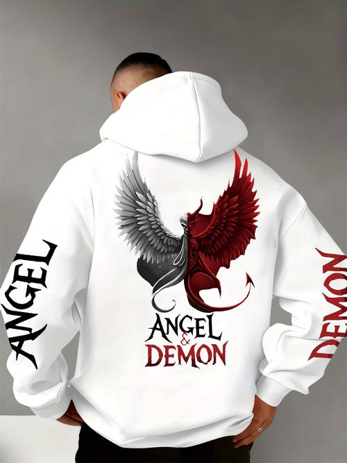 mens autumn winter letter print hooded fleece sweatshirt casual stretch alphabet design loose fit pockets everyday wear comfortable and stylish ideal for outdoor and indoor activities