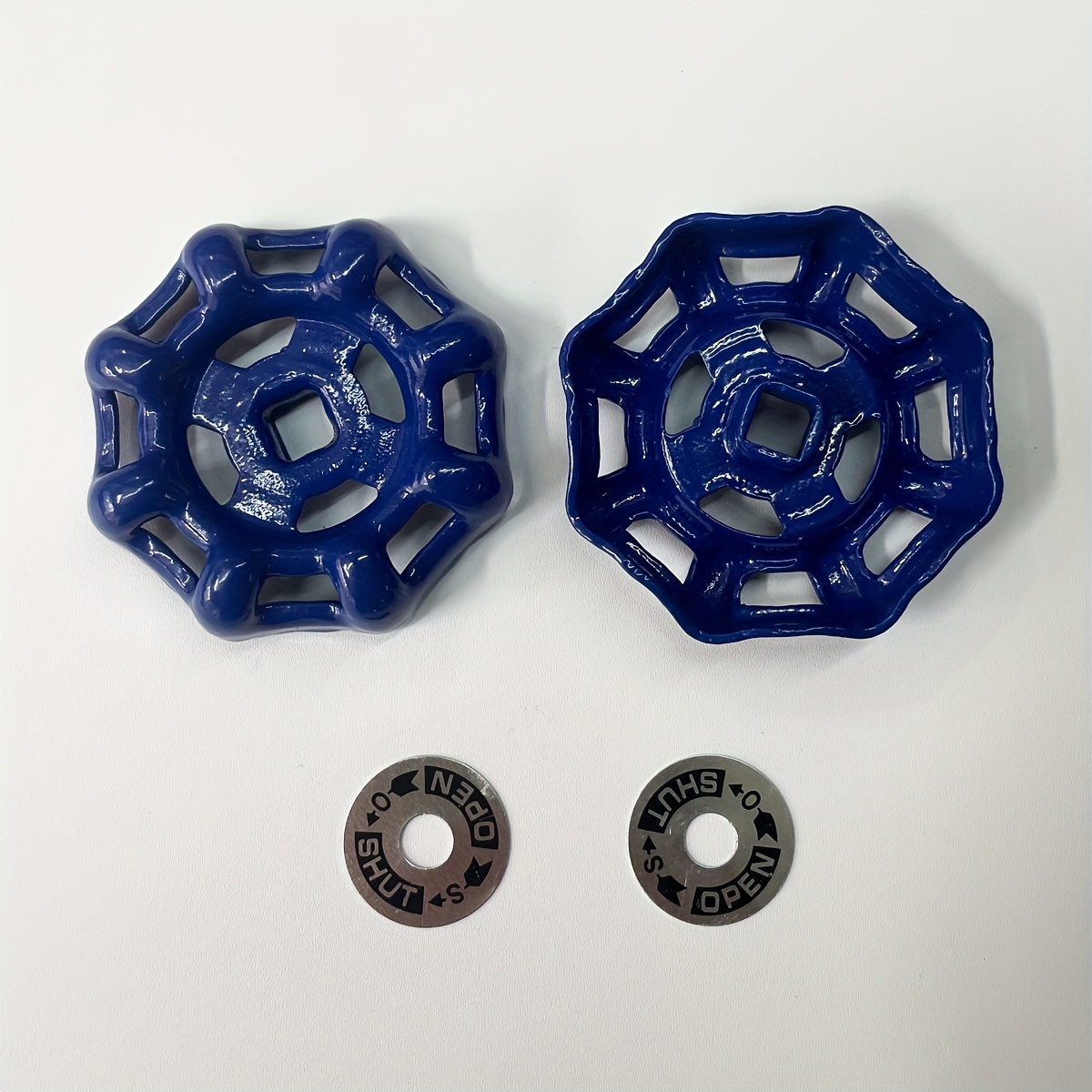 Cast Iron Outside Faucet Round Wheel Handle - 8x8mm Spline, Blue - Hose Bib Replacement