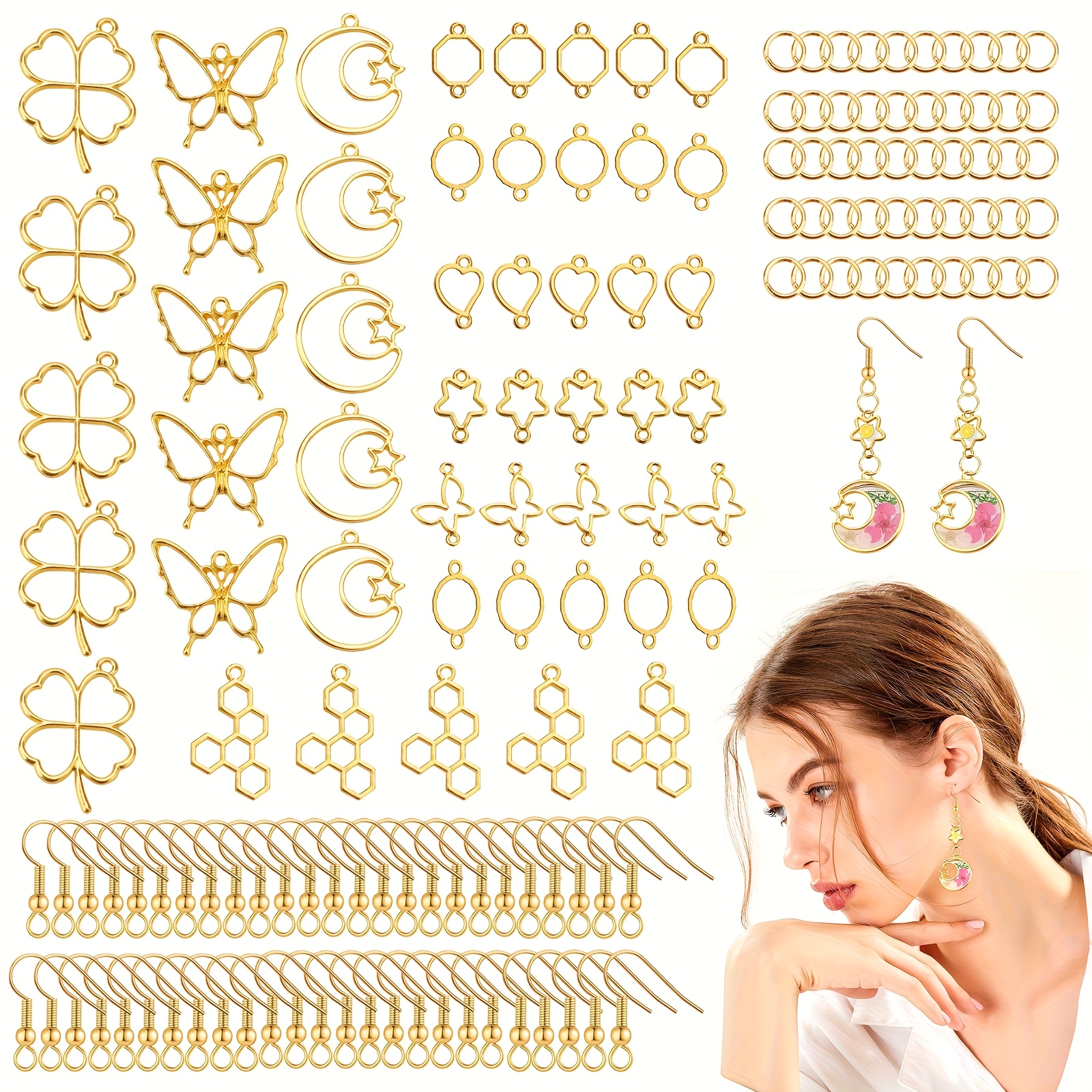 TEMU 150pcs Resin Casting Mold, Geometric Hollow Molds For Pendants, Earrings, Necklace Making, Diy Resin Jewelry Pendant Molds, Earring Making