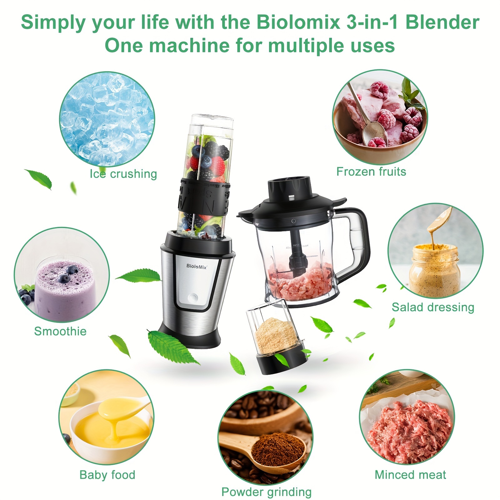 3 in 1 multifunctional blender 700w smoothie maker portable   chopper and grinder Product details 13