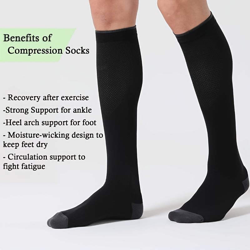 Men'S And Women'S Compression Socks 20-30Mmhg - Circulation Support Socks, Suitable for Nursing, Travel, And Sports - Soft And Breathable