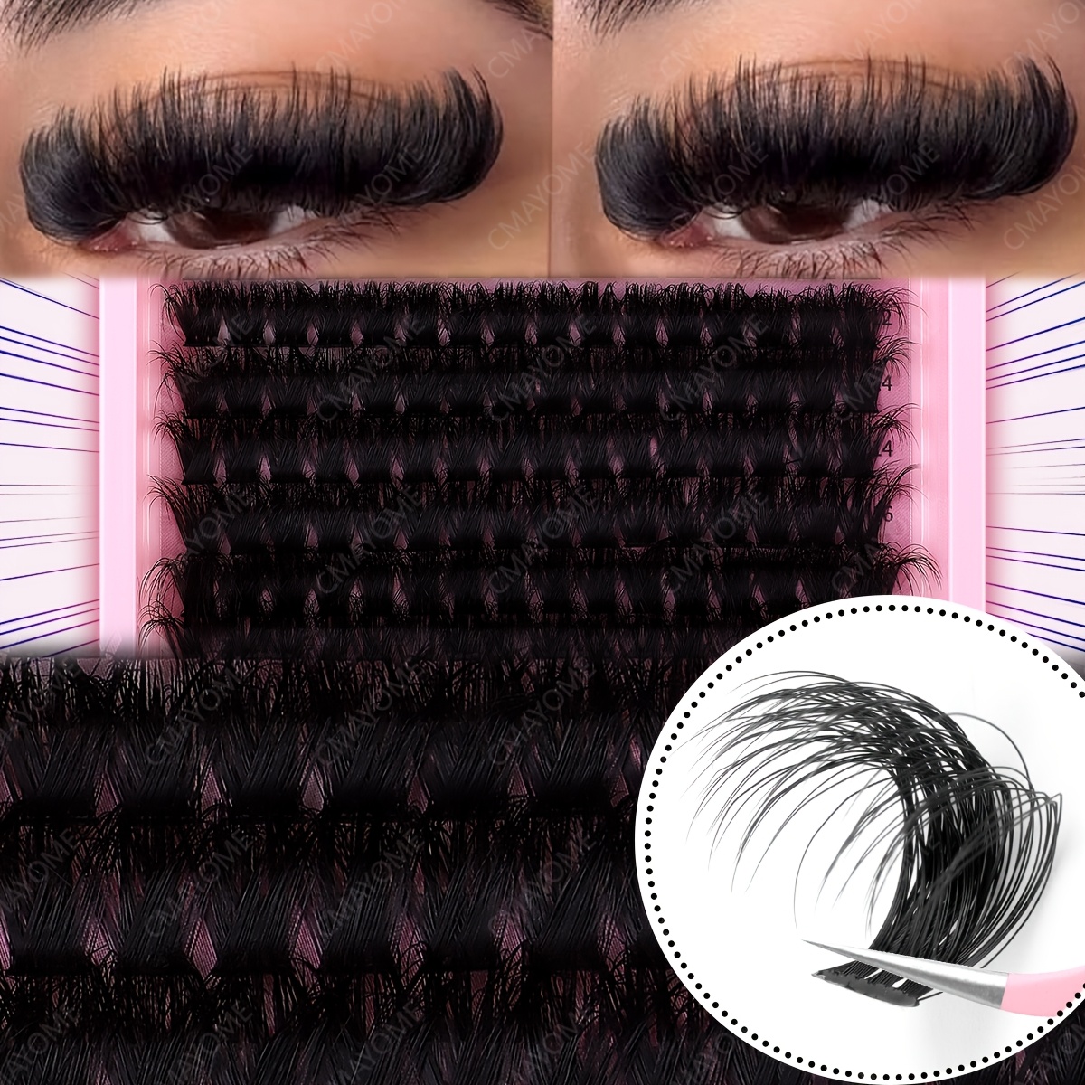 D-shaped Eyelashes, 160/180/200pcs Eyelash Clusters160d, Fluffy Cluster Eyelashes, Home Makeup Eyelashes - Diy Eyelash Extension Kit (10-18mm) Mixed.