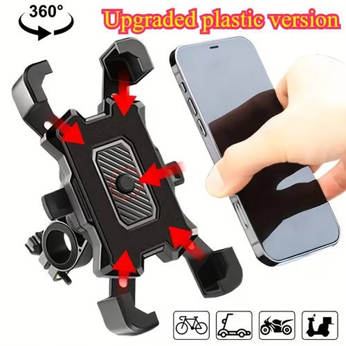 bicycle phone holder with gps holder heavy duty pvc holder suitable for electric bicycles motorcycles mountain bikes hands free accessory with compatible with smartphones and tablets black motorcycle accessory durable structure
