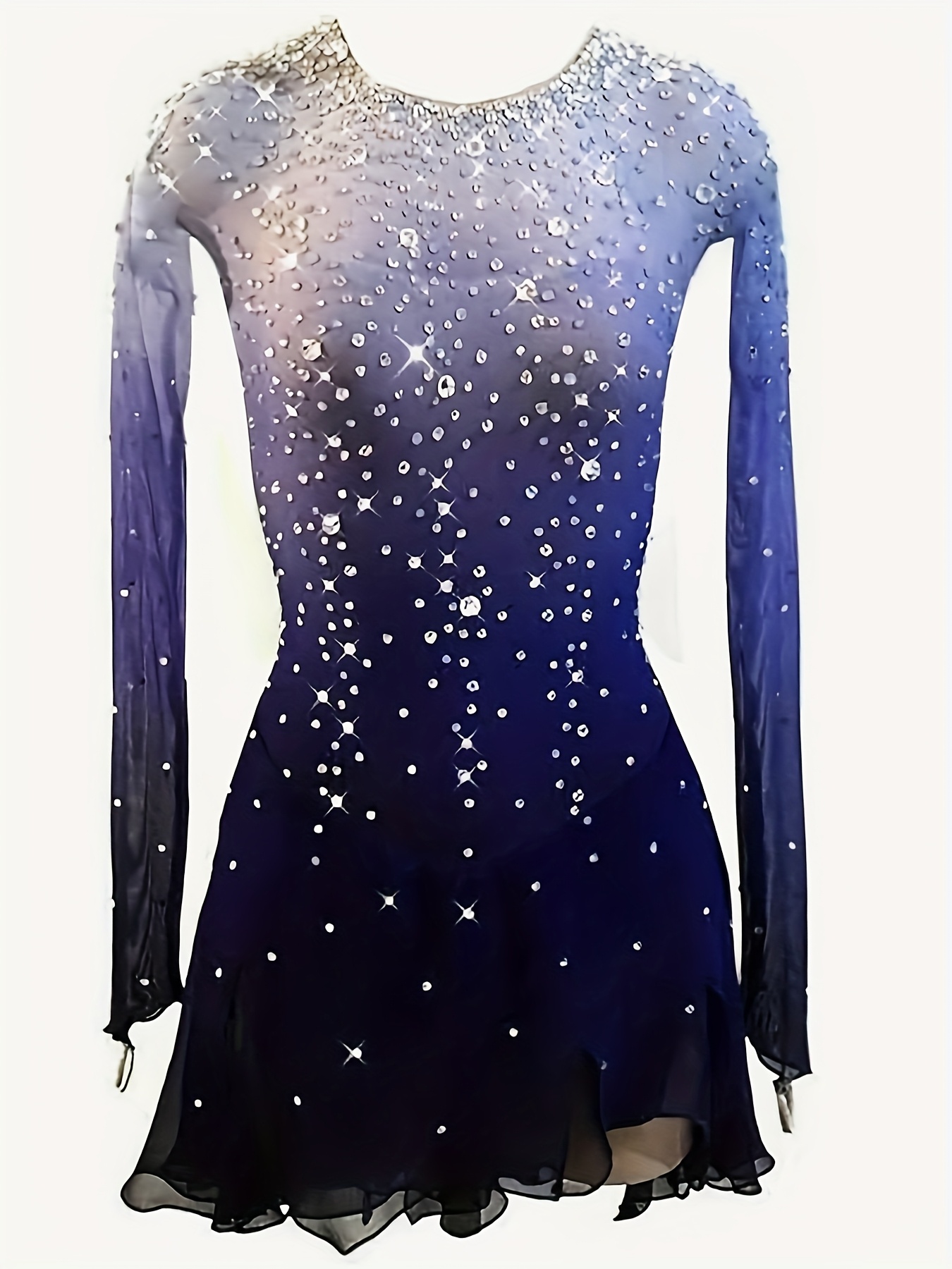dark blue ice skating dress Isadora Duncan wearing light Blue skating dress by Tania Bass. Navy Blue