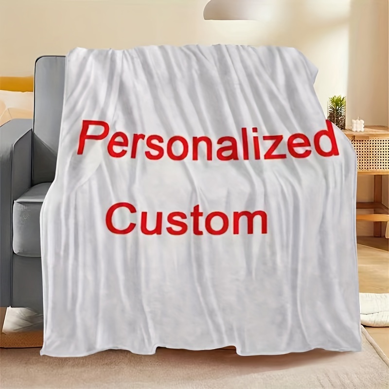 customizable contemporary flannel throw blanket personalized 3  print   multipurpose knitted polyester throw for bed sofa camping travel soft lightweight cozy ideal for gifting details 4