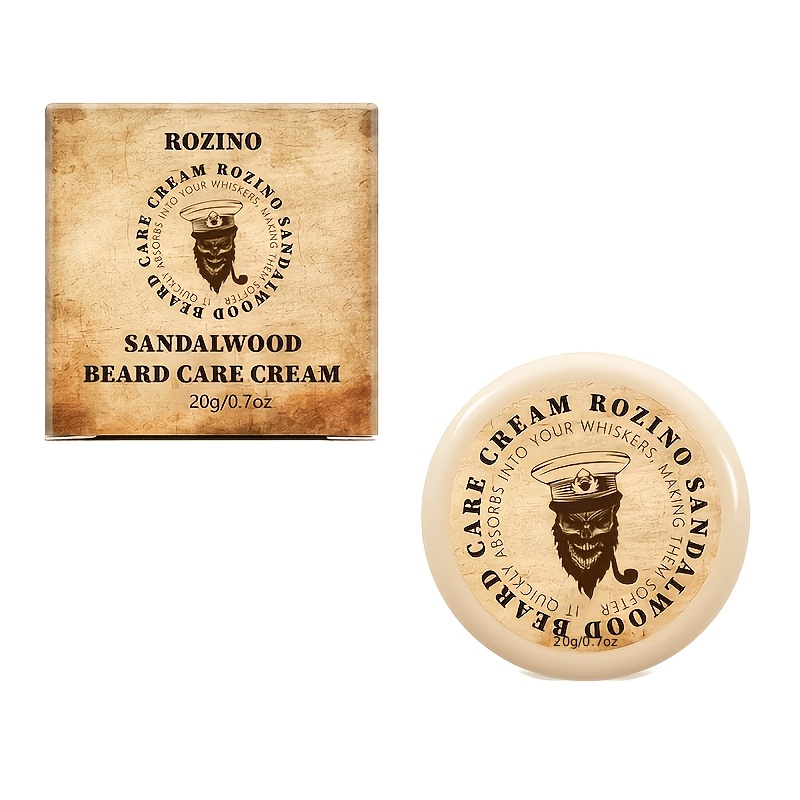 Image of [instant , Long-lasting Fragrance] Men' Sandalwood Aftershave Balm 20g, Containing Multiple , Solid Cream Design, Convenient To Carry, Of Coarse Hair, Softening Beard In A Swipe