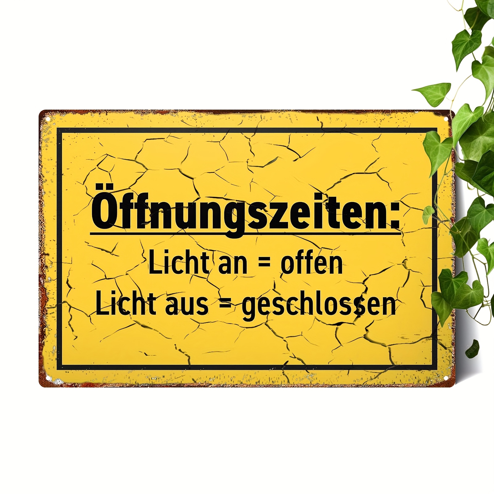 E-shop 2D Flach, 2D Flach, 1 Stück Metallschild mit Lichtschalter für Geschäftszeiten in Deutschland, für Partydekorationen, Geschenke und humorvoll.