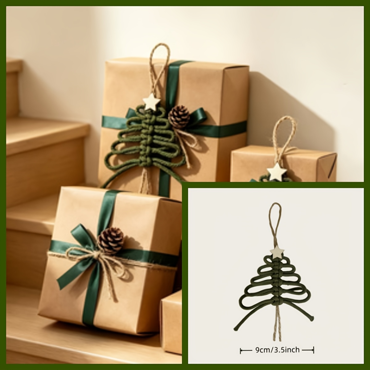 TEMU 3pcs Set Lace Christmas Tree Gift Tags, Green Christmas Decorations, Advent Candle Decor, Small Gifts, Souvenirs, Christmas Tree Hanging