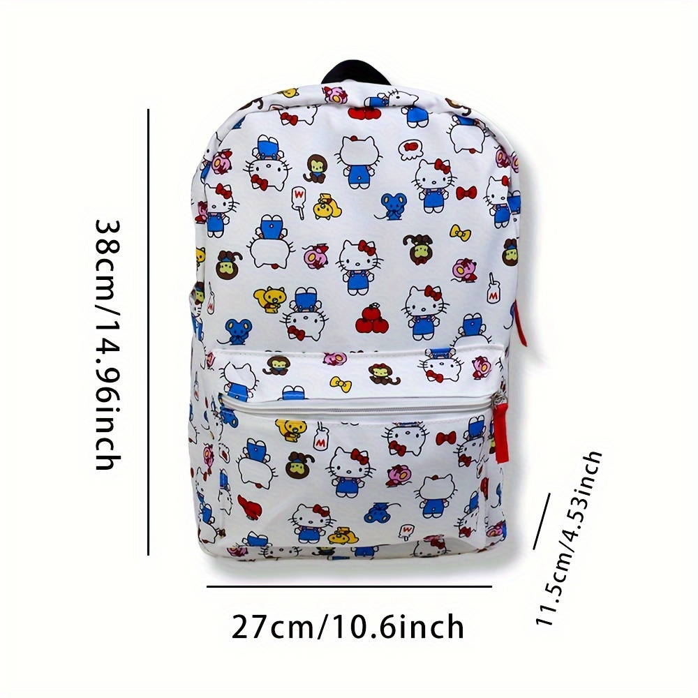 1pc Women's Cute Cartoon Print Oxford Backpack with Adjustable Straps  Tablet Compartment Pastel Colors (Light Purple, Pink, Blue, White,  Yellow) f