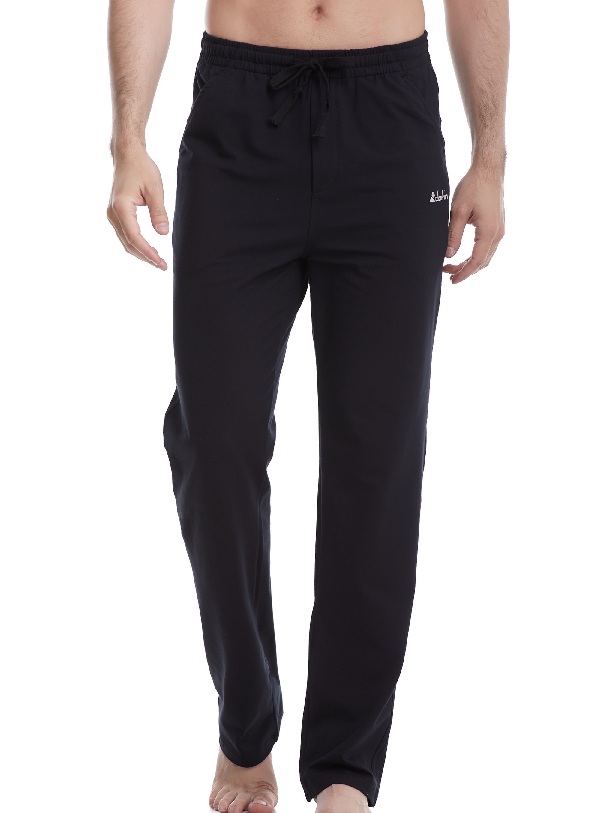 mens cotton blend outdoor yoga pants breathable quick drying drawstring casual pants for hiking running yoga training and casual wear