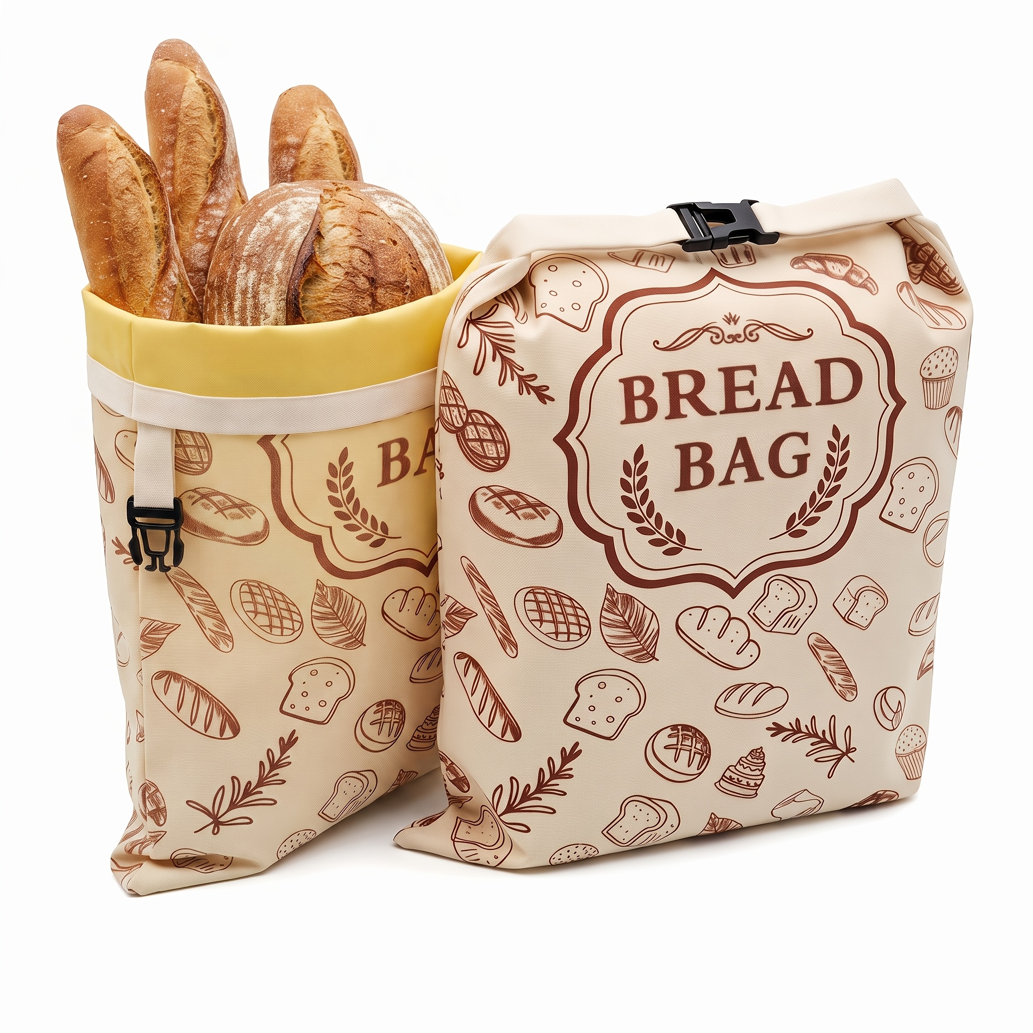 TEMU 1/2pcs Reusable Beeswax Bread Bags Xl Suitable For Homemade Bread & Sourdough Preservation, Beeswax-lined Linen Snack Proof Resealable Packaging
