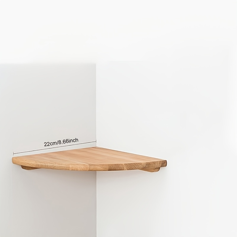 TEMU 1 étagère d'angle en bois , étagère murale en bois, décoration murale, support de rangement, étagères flottantes