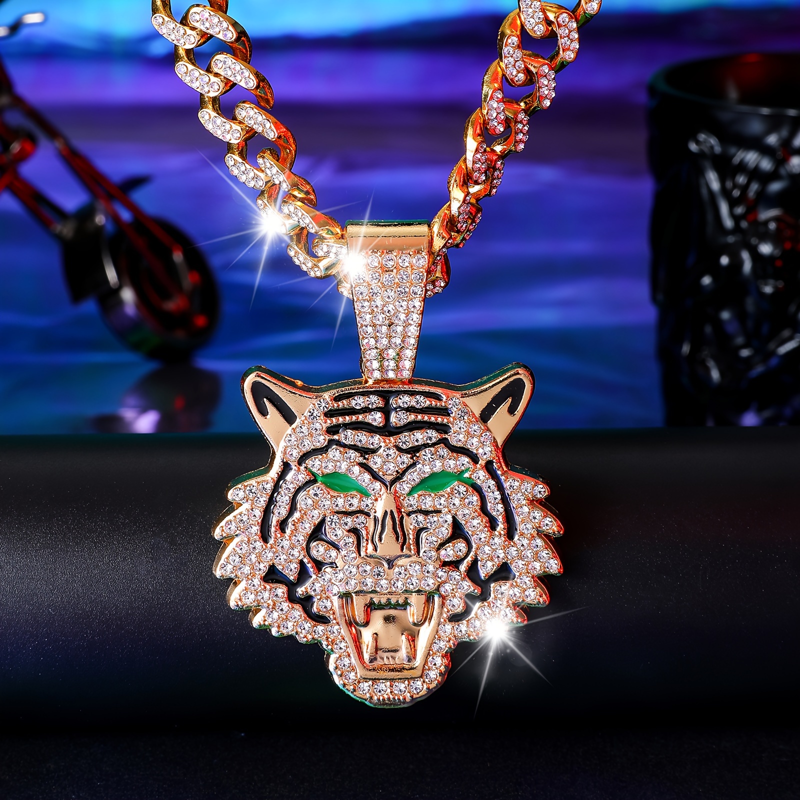 Iced out deals tiger pendant