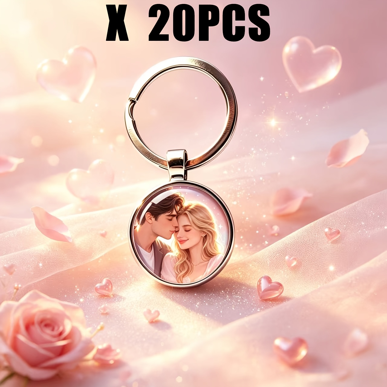 TEMU 9pcs/20pcs/100pcs Bulk Personalized Custom Products, Self- Images And Photos, Custom Keychains, Backpack Charms, For Couples, , Celebrities,