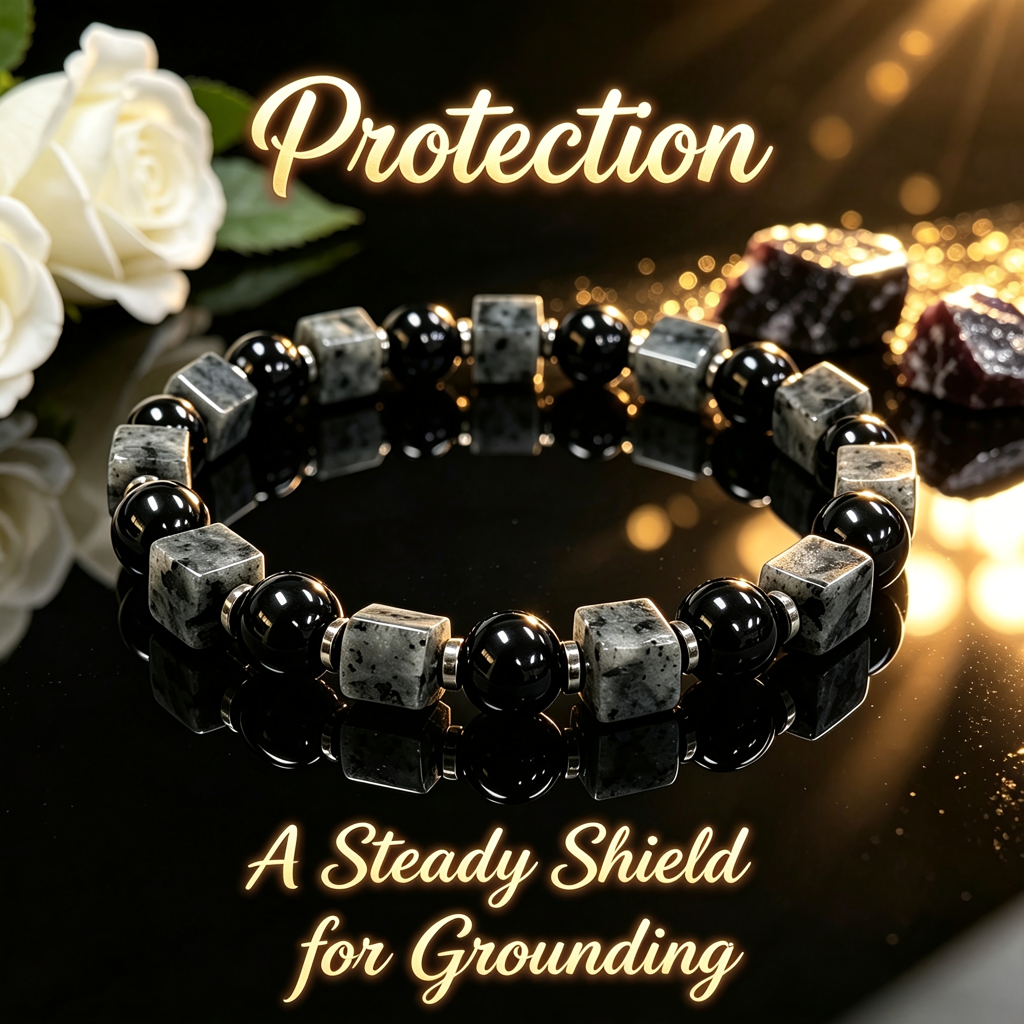 TEMU Natural Bracelet, Grounding Guardian , Retro Style Bohemian Fashion Natural Stone Accessory, Light Luxury And Niche Workwear Accessory, Suitable