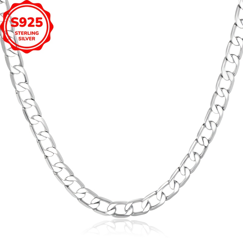 

925 Sterling Silver Italian Cut 3.5mm Silver Cuban Chain, Men's And Women' Simple And Elegant A Of Sizes From, Wedding Girlfriend Anniversary Day Birthday Gift, Give A Box