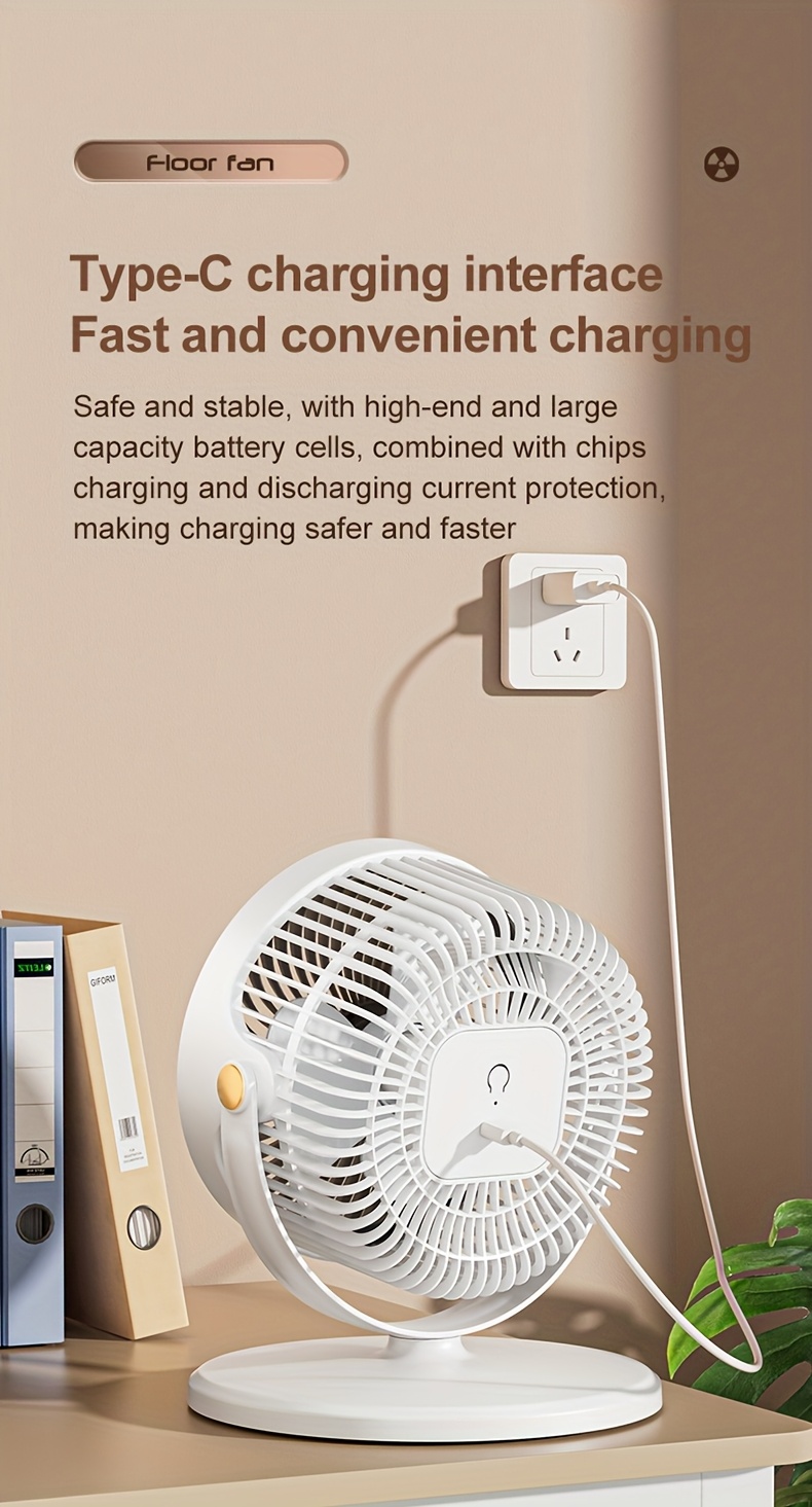 adjustable height fan 5 speed settings type c charging port lithium battery   circulation device   usb charging port Product details 1