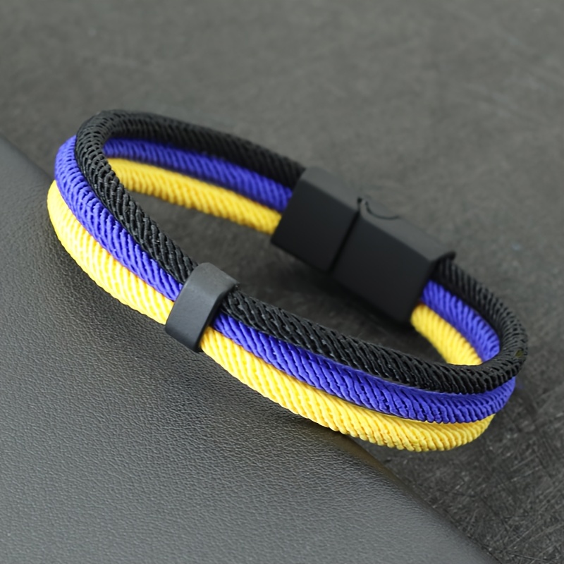 Men's Patriotic Flag Bracelet, Adjustable & Lightweight