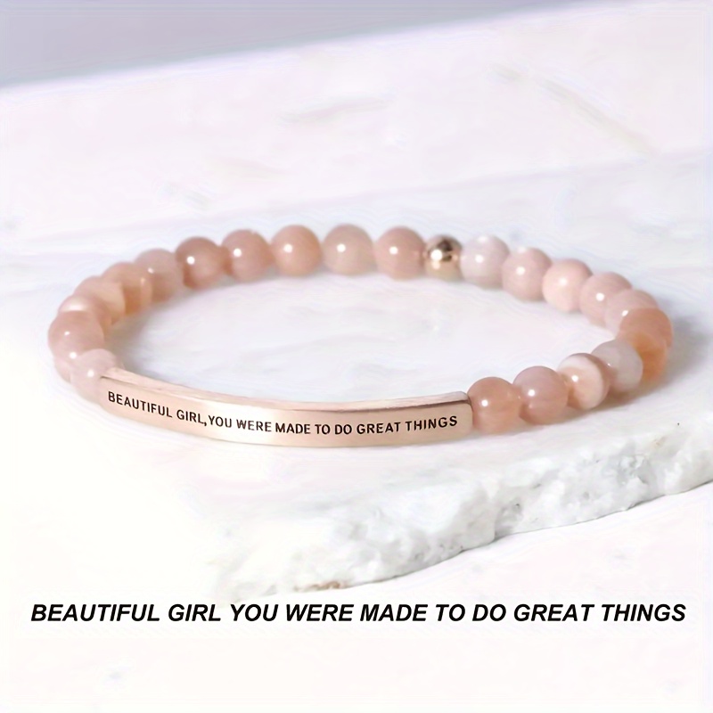 

Delicate Female Bracelet With Beautiful Girl You Were Made To Do Great Things Engraved For Women Gift