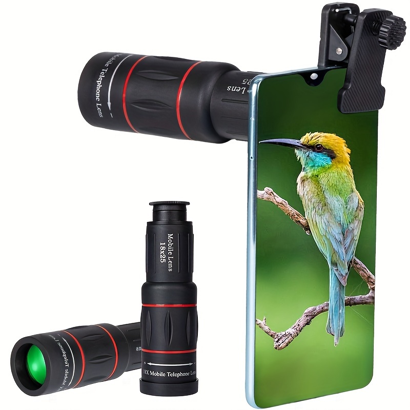 

18x25 Long Mobile Phone Lens, High Magnification , Ideal For Camping And Outdoor Photography, Fits For Iphone, , Xiaomi And More Smartphones