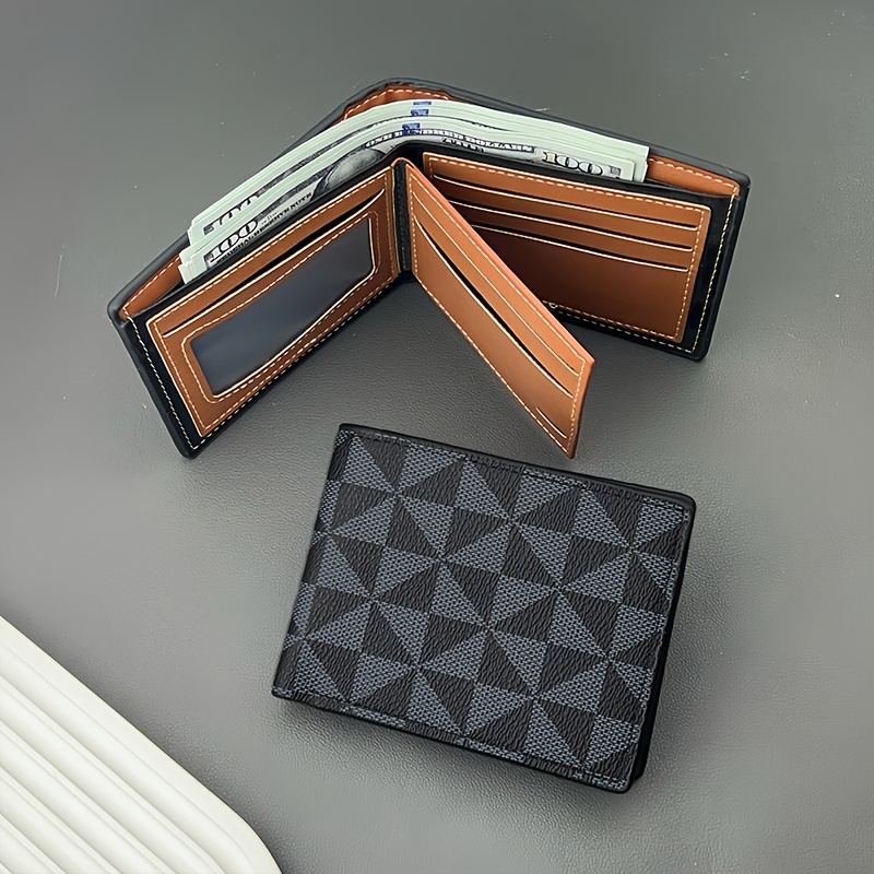 TEMU Portefeuille décontracté et porte-monnaie pour homme, pince-monnaie à imprimé tendance, style père-fils, style couple, cadeau pour des Pères/la