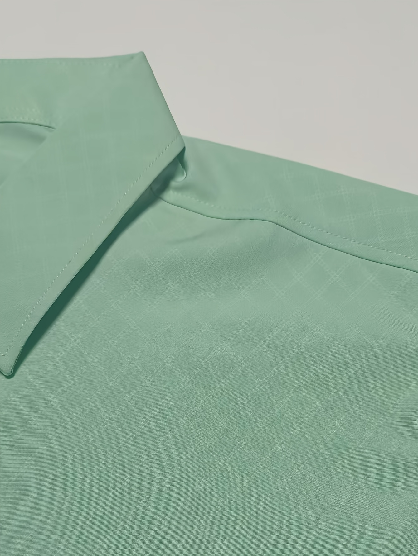 mens mint green solid small diamond dress shirt regular fit - Temu Colombia