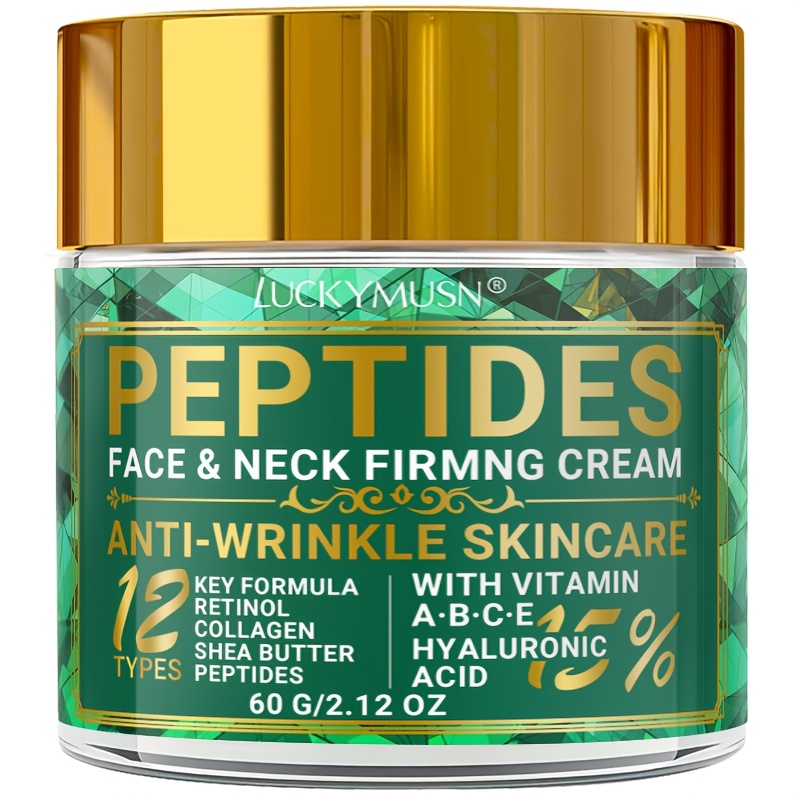 Image of Peptide Neck Cream, Moisturizing, Firming, Lifting And Smoothing, Minimizing Wrinkles And , With Retinol, Collagen, Hyaluronic Acid, Non-greasy, Suitable For Types, 60g/2.12oz