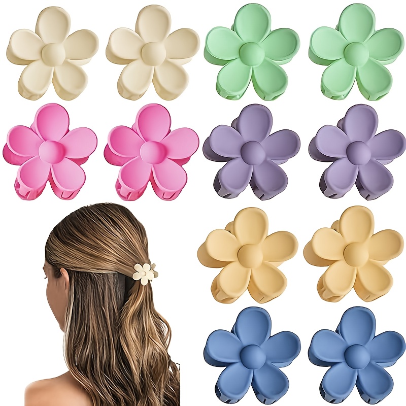 12pcs small hair clips -   hairpins with non-slip grip, soft pink, yellow, blue, orange, red, turquoise - for women, s, everyday, parties, weddings - cute flower hair accessories, party hairpieces,   design, durable hairpins, holiday hairstyles, lightweight hairpins,   Product details 2