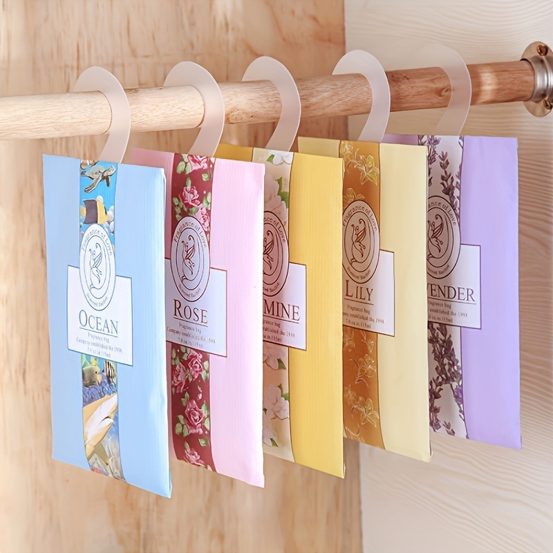 

5pcs Aromatherapy Sachets For Wardrobes - , Insect & Odor Repellent, High-quality , Assorted Scents & Colors, Hanging Design