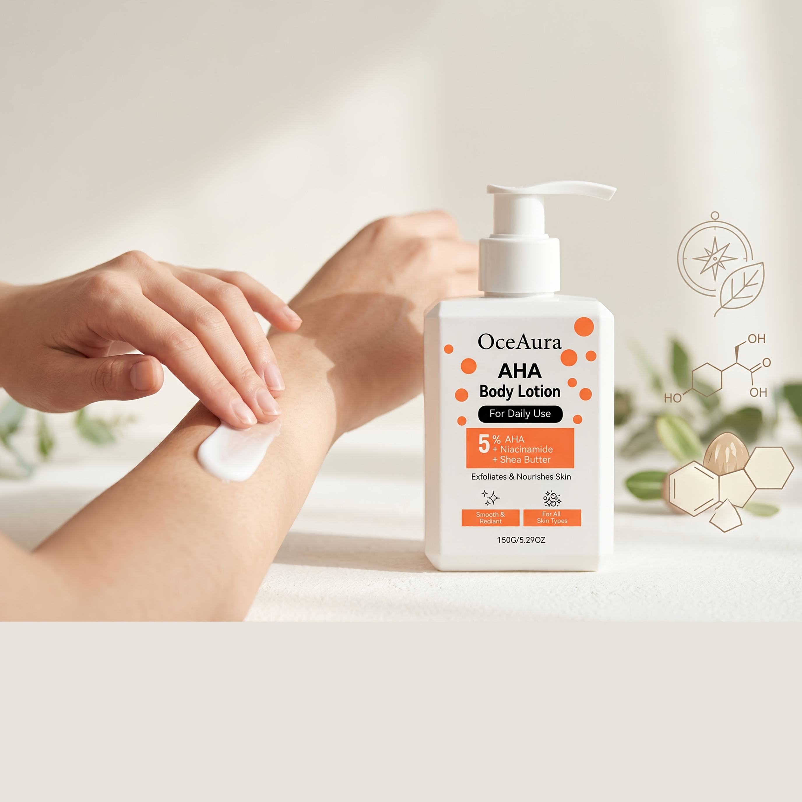 oceaura niacinamide body lotion enriched allantoin lactic
