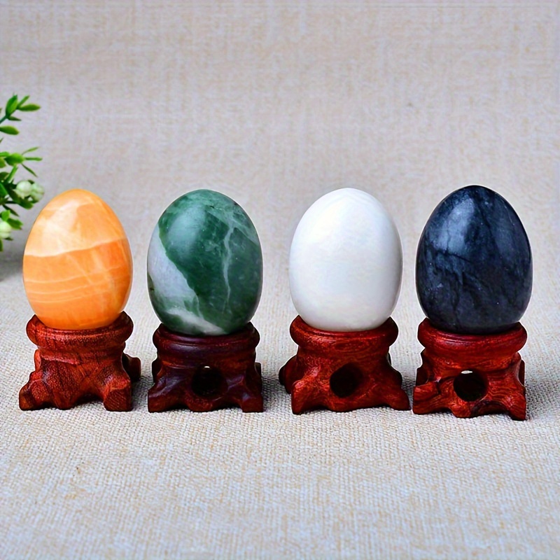 

1pc Natural Quartz Crystal Stone, Egg Shaped Loose Gemstone Ornament, Home Decoration, Holiday Gift