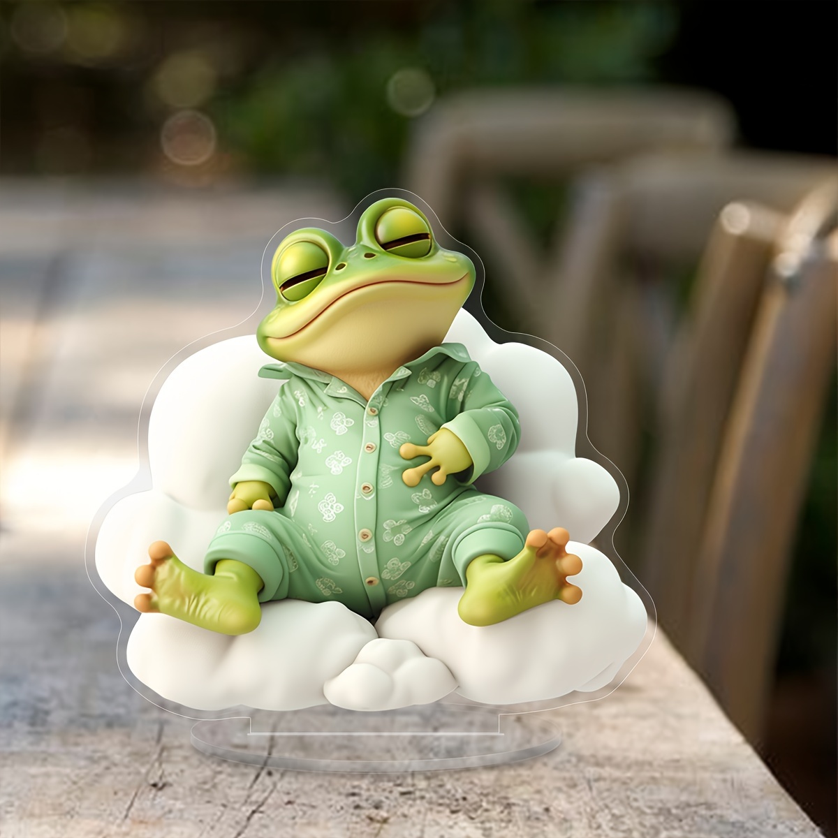 

Sleeping Frog Acrylic Desktop Sign - Garden , Decor, Includes Base