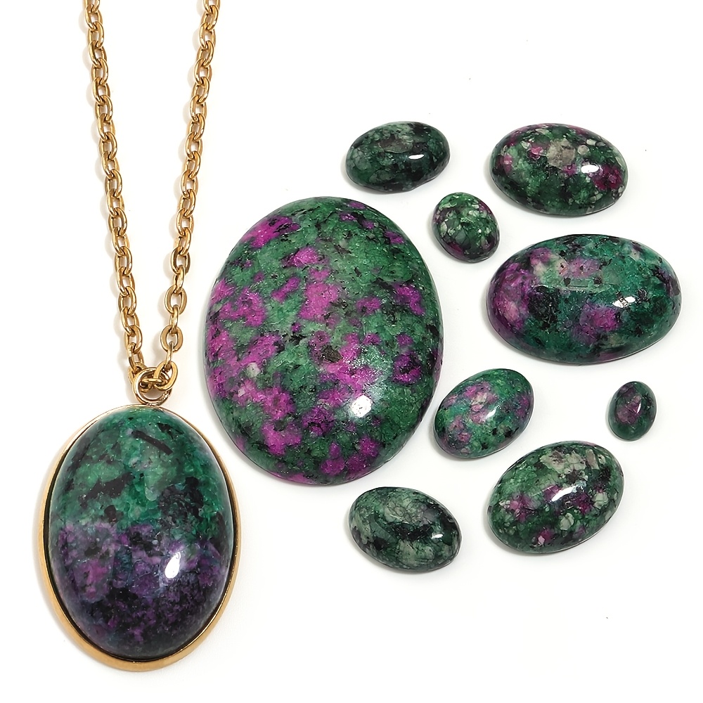 Natural Red Green Treasure Oval Stone Ring Face Patches