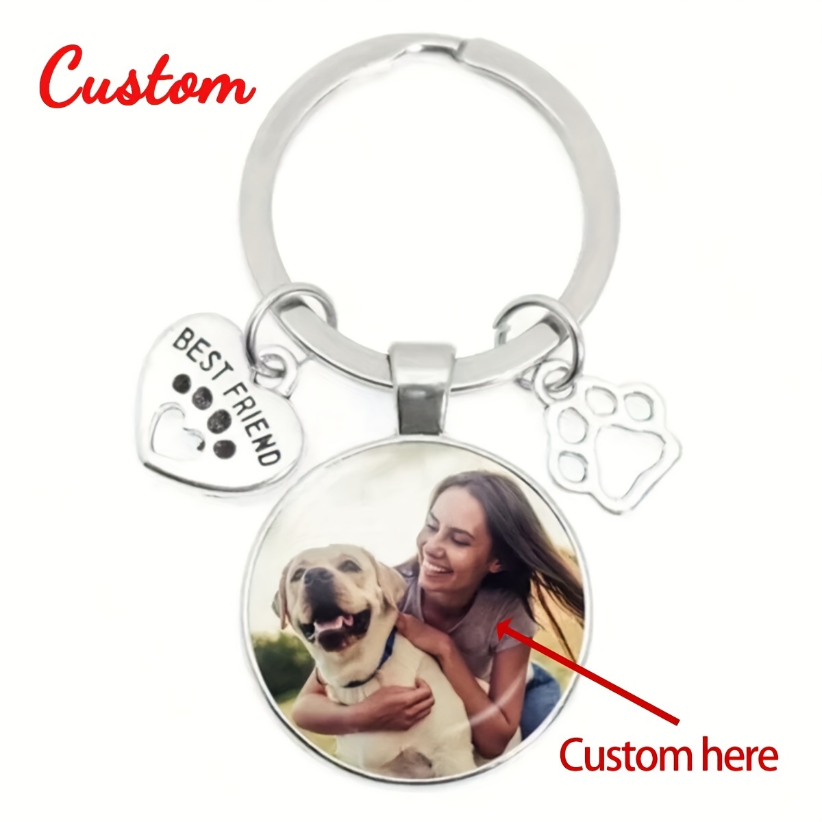 

Custom Diy Photo Keychain With Glass Crystal Pendant, Mini Keyring For Car Keys, Alloy Material, Round Shape, Ladies Key Ring With Ring Buckle, Decorative Charm For Homecoming Day, Single Piece