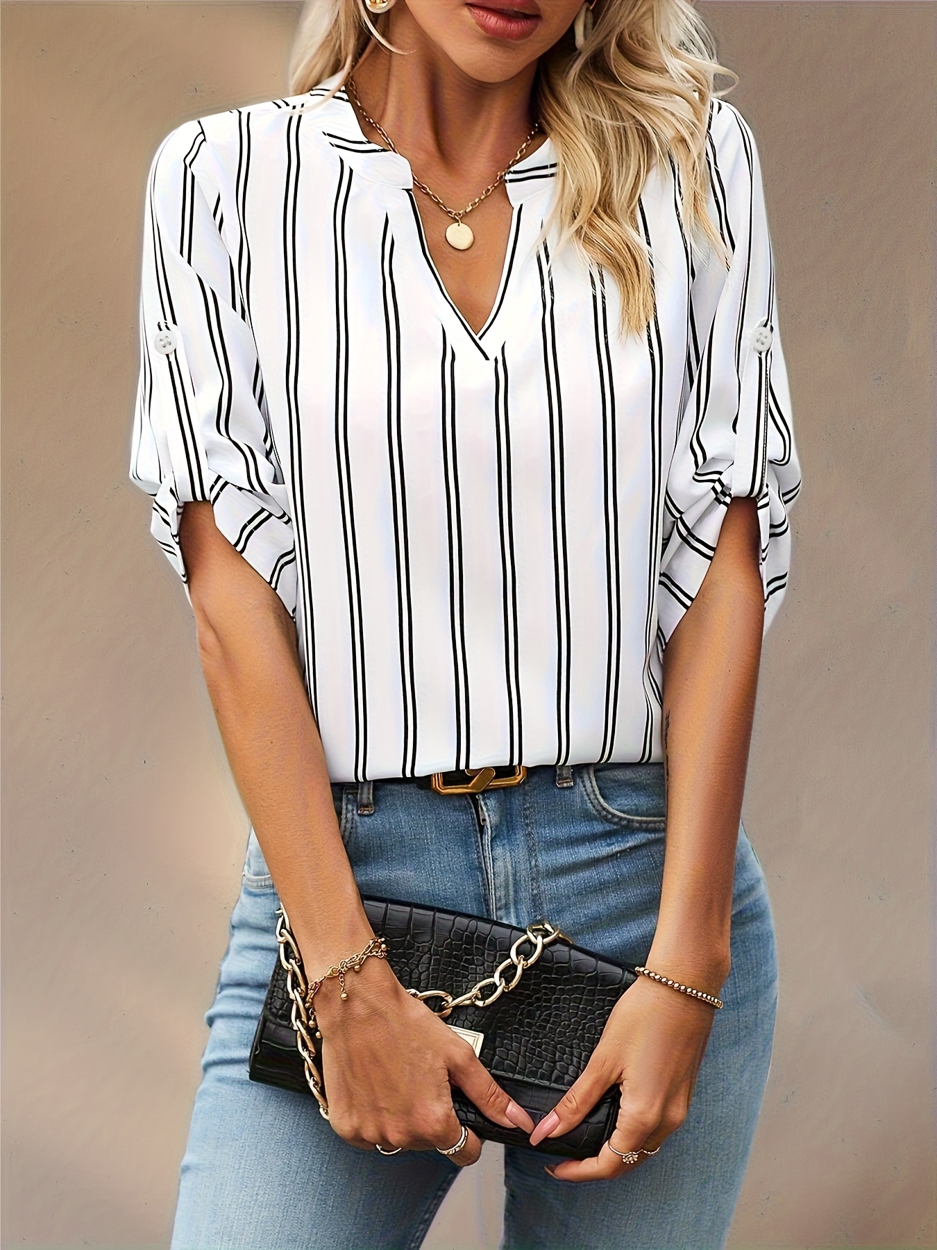 Rayas Verticales Blusas De Rayas Negras Y Blancas Con Rayas