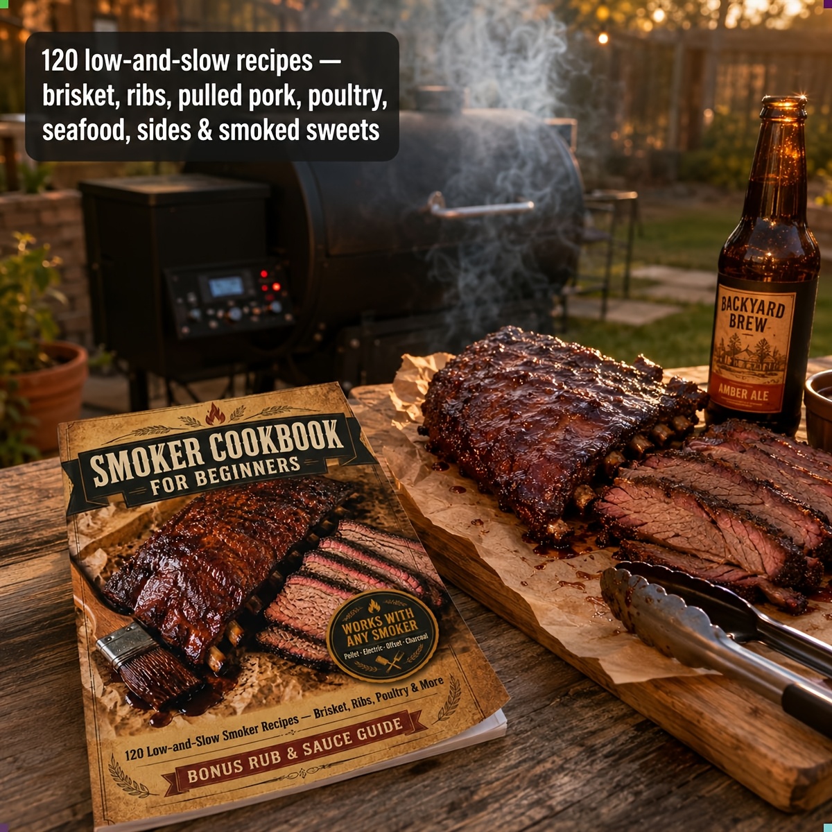 TEMU Smoker Cookbook For Beginners: 120 Low-and-slow Smoker Recipes For Brisket, Ribs, Poultry & More - Works With Any Smoker, Plus A Bonus Rub &