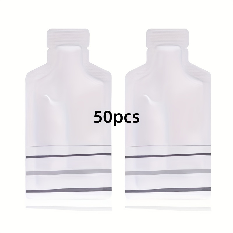 TEMU 10/30/50 piezas / Bolsas de aluminio con forma de botella blanca de parte superior para champú en polvo, crema, , de prueba, con térmico