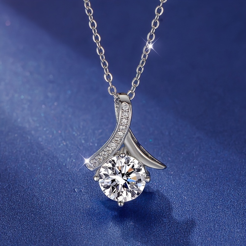 

2 Pieces Of S925 And Moissanite Pendant Necklace For Women Hypoallergenic Birthday Holiday Gifts Are Essential For