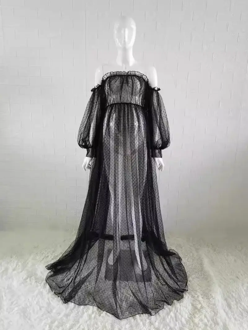 elegant shoulder maternity dress long sleeve sheer floor - Temu elegant shoulder maternity dress long sleeve sheer floor - Temu