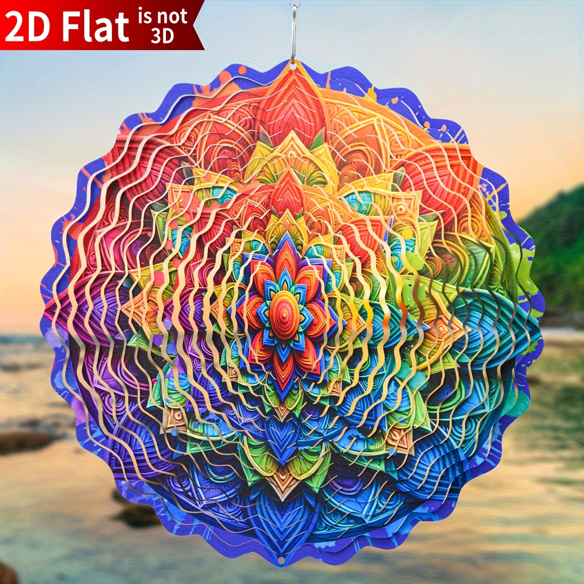 Bloepum 4X Sublimation Wind Spinner Blanks Outdoor Decor, Windchimes With 4 Thickened Aluminum Tubes For Mom Grandma Women