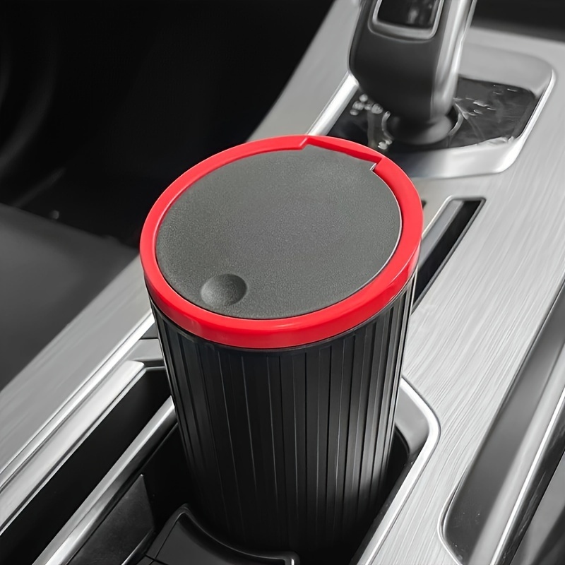 1pc/2pcs Large Capacity 18.6oz Waterproof And Tightly Sealed Car Trash Can/  Leak-proof Storage Can With Lid For Car Organization