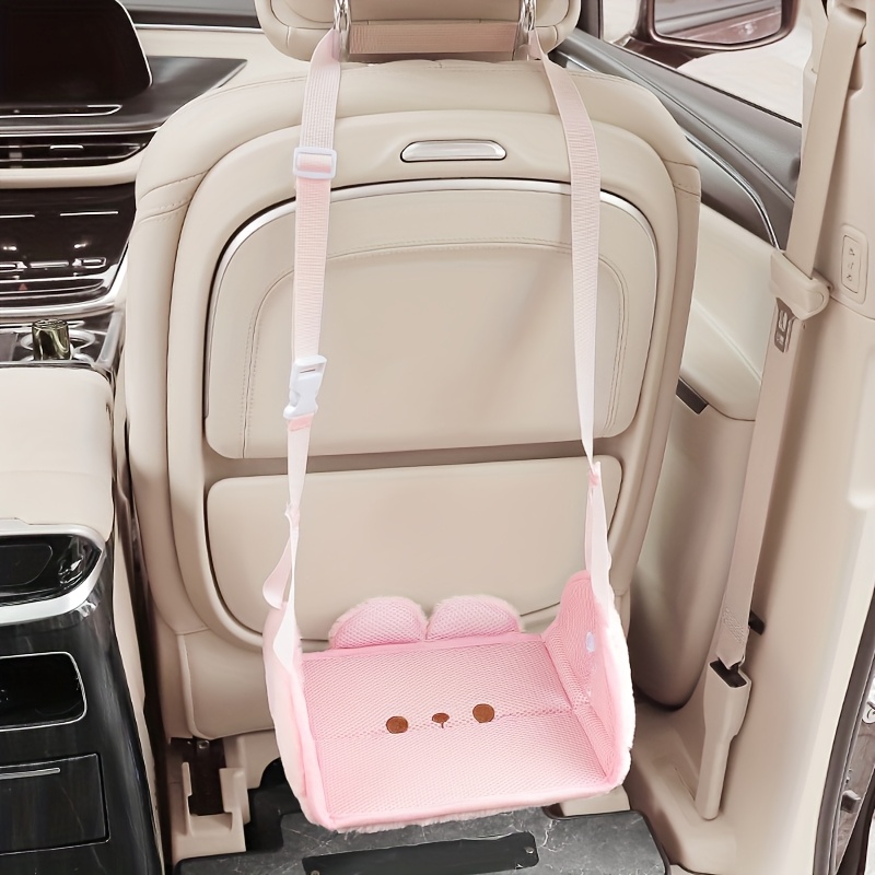 1pc Creative Bear And Bunny Car Footrest, Hang On The Back Of The Car Seat, Applicable In , Portable And , Perfect For Relaxation, Suitable For Travel And Office Use