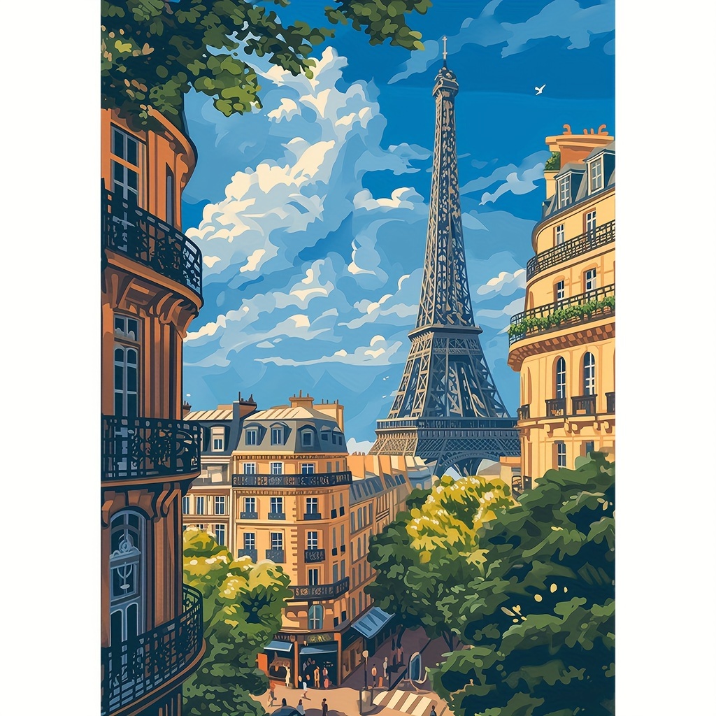 

1pc 30x40cm/11.8x15.7in Diy 5d Diamond Art Painting Without Frame, Eiffel Tower Full Rhinestone Painting, Diy Diamond Art Painting Kit, Handmade Home Room Office Wall Decor