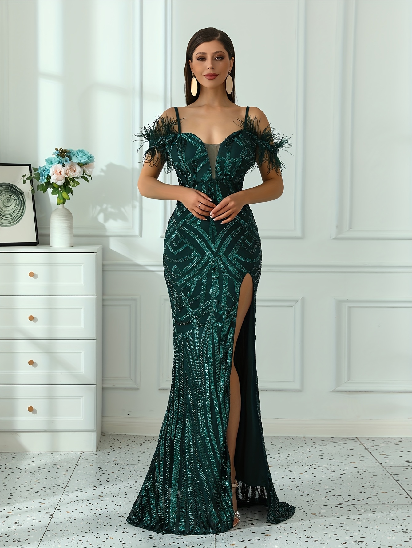 green emerald velvet dress TACSTRUN Women's Apricot Floral Maxi Dress, S at Amazon Women's Clothing  store