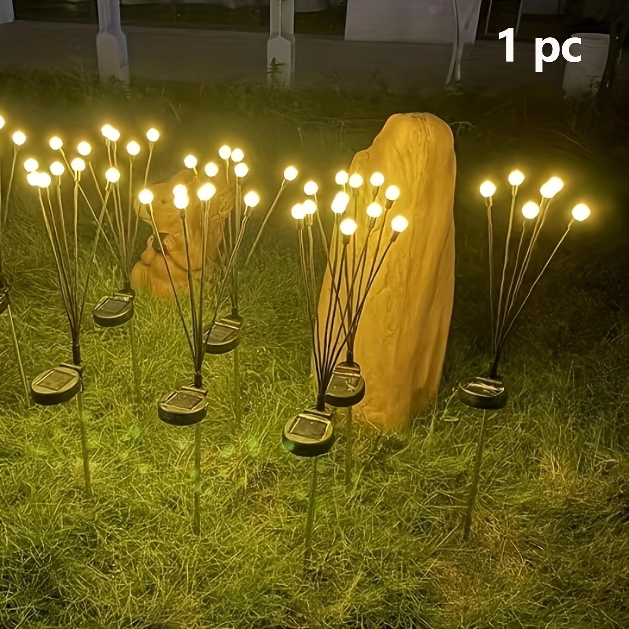 10 Pack Solar Firefly Lawn Lights, Suitable for Garden LED Wind-Driven Ground Plug Decoration Outdoor   And Lawn Lighting, Home Courtyard Atmosphere Lighting, Solar Spotlights for Plants, Solar Garden Lighting, Courtyard Decoration Installation