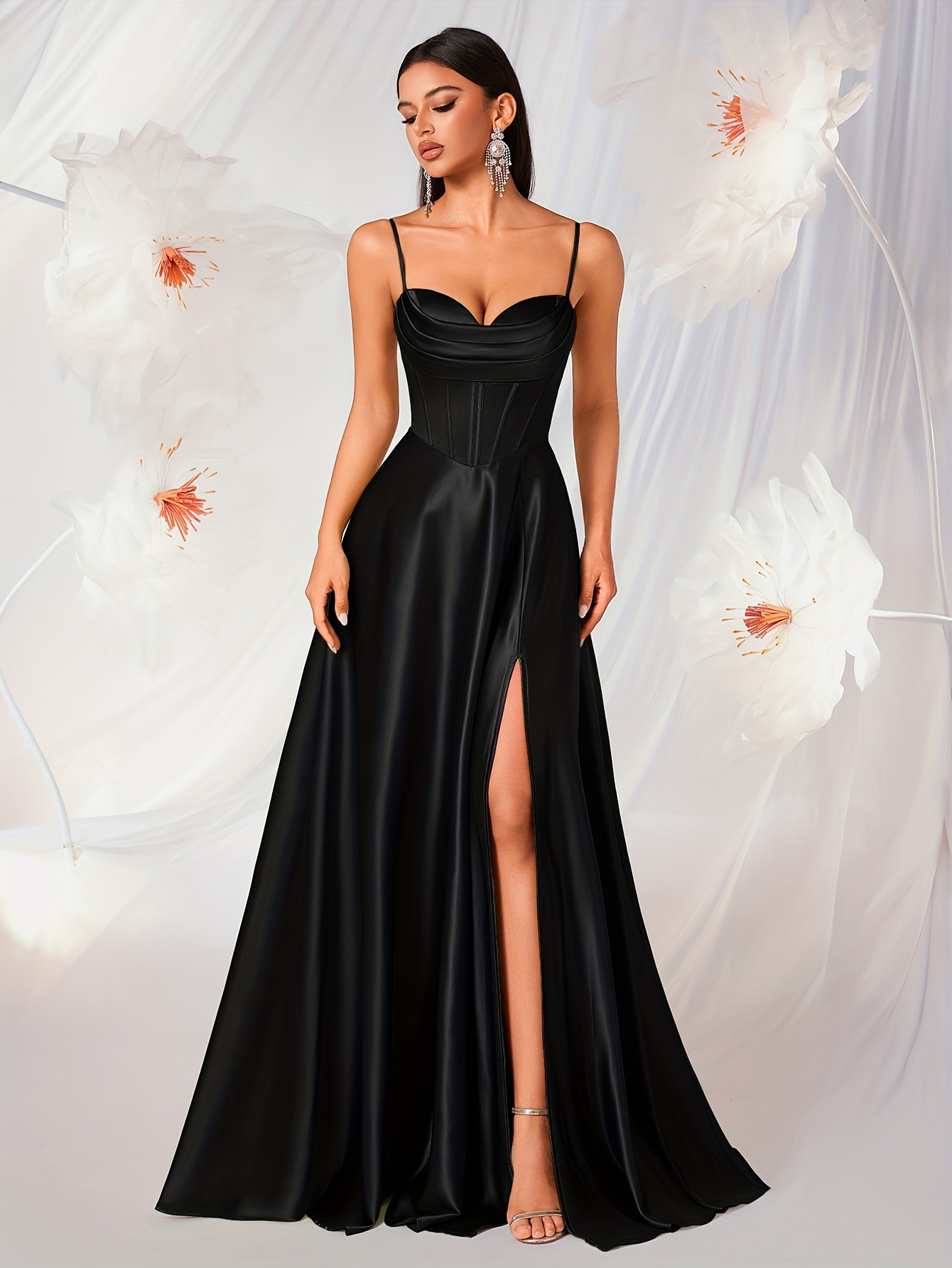 blue dress for baby girl Gorgeous Black Prom Dress Off-the-Shoulder Holiday Dress Lace With Sli –  Ballbella main image 0