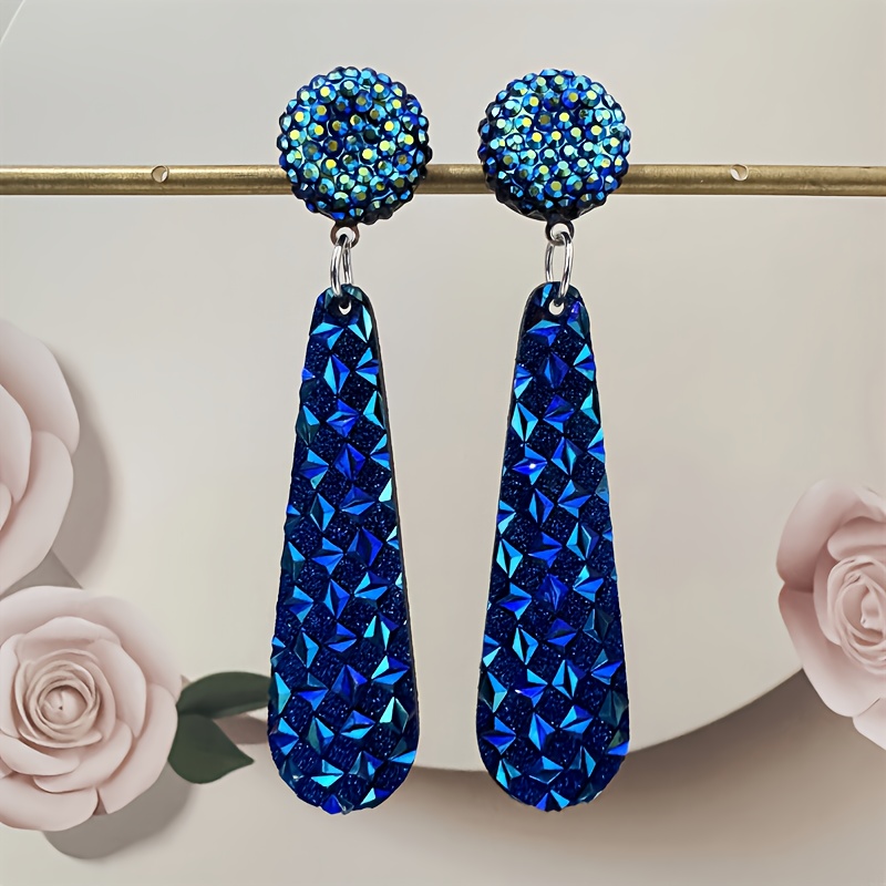 

Elegant Long Resin Dangle Earrings - , Luxurious Style For Women | Casual Attire & Parties